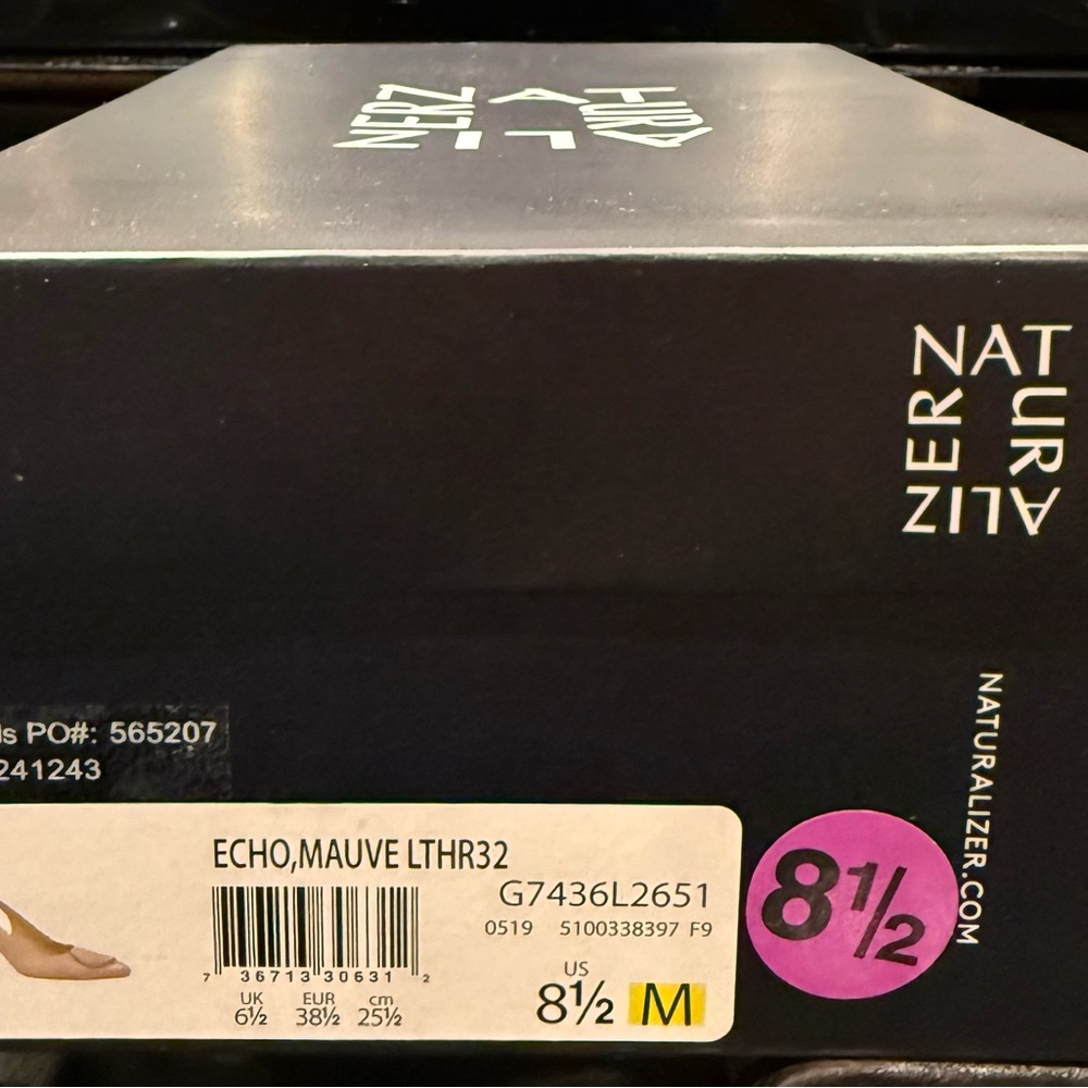 Naturalizer 8.5 Mauve Echo Women's Heels, Genuine Leather, like new, in box - Picture 5 of 5